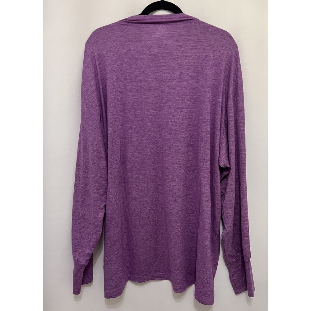NWT Women's Plus Long-sleeve Brushed Tunic Top Purple 3XL - Picture 4 of 4